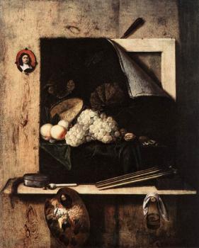 科內利斯 紀尤佈雷奇斯 Still-Life with Self-Portrait 科內利斯 紀尤佈雷奇斯 Still-Life with Self-Portrait